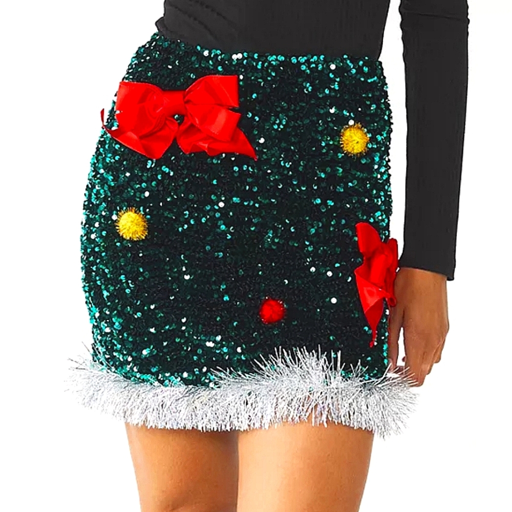 NWT Teal Ugly Sequined Holiday Skirt
